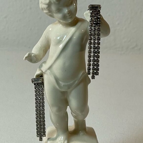 Vintage rhinestone sparkly drop earrings - Picture 4 of 7